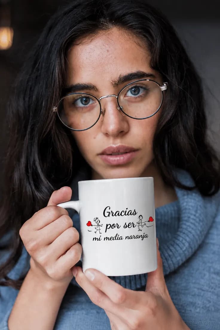Taza divertida Gracias por ser mi media naranja
