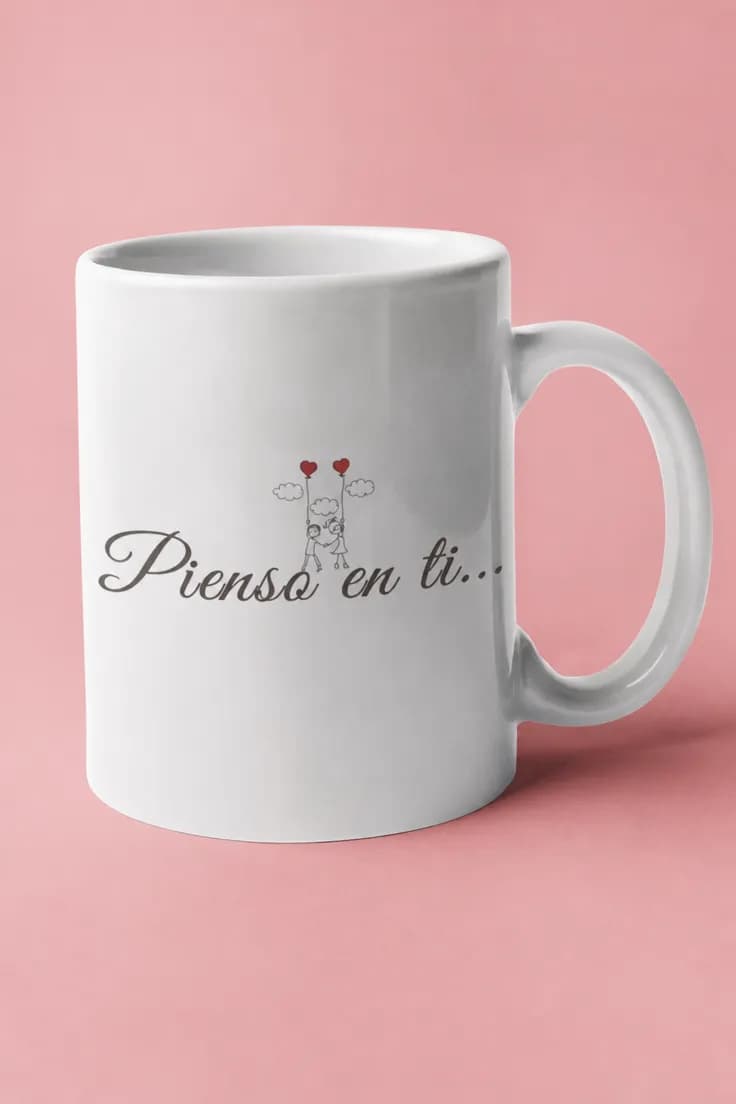 Taza divertida Pienso en ti....